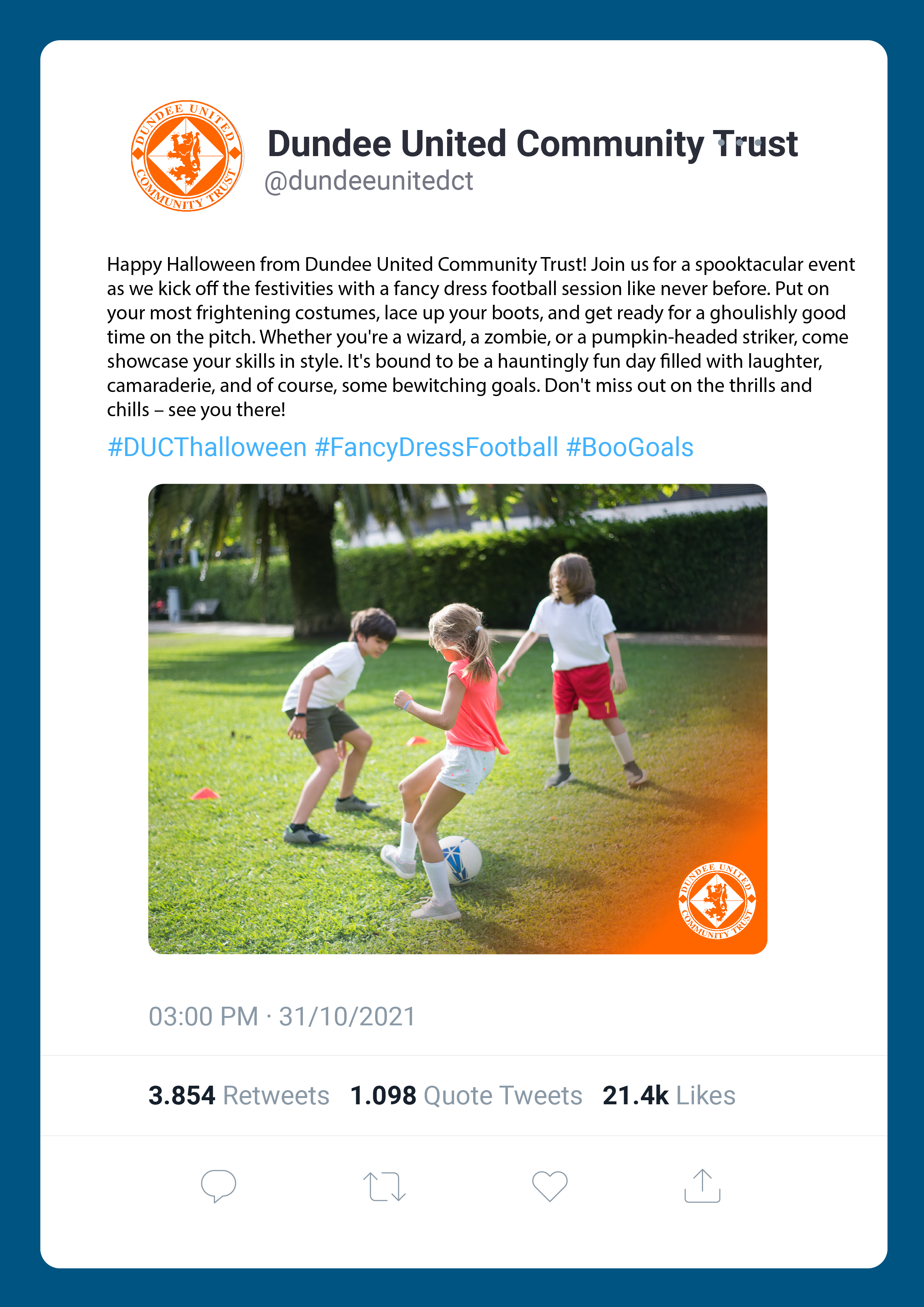 Twitter/X feed content creation for a specific DUCT campaign.